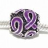 Pro Jewelry Purple Awareness Ribbon Bead Compatible with European Snake Chain Bracelets - CB17Y27I2YH