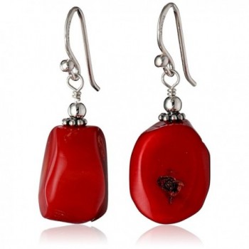 Barse "Basics" Red Bamboo Coral Drop Earrings - CQ11D04AAET