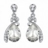 Eternal Love Teardrop Austrian Crystal Earrings Clear - CJ11ETA7LH3