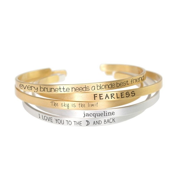 Personalized Engraved Customized inspirational BRUSHED mantra cuff Bangle bracelet- BBR446- New BBR288 - CA1873CXXWA