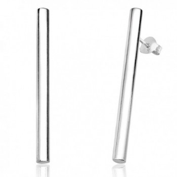 Sterling Silver Cylinder Bar Stud Earrings - C8185OG5MRK