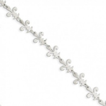 Sterling Silver 7.5in Polished Fleur De Lis Bracelet - CR119CD4PGD