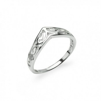 Chevron V Shaped Filigree Sterling Silver