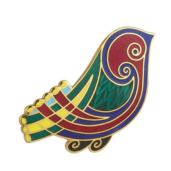 Bird Brooch Gold Plated & Multi Colored Irish Made - CU118NB0N6L