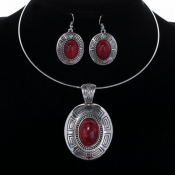 YAZILIND Pendant Statement Necklace Earrings