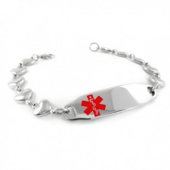 MyIDDr - Pre-Engraved & Customized Blood Thinners Medical Bracelet- Heart Chain - C311BUWYMYJ