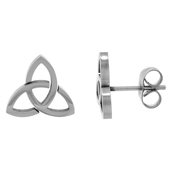 Small Stainless Steel Celtic Trinity Stud Earrings Triquetra available in two sizes - CJ114G8T433