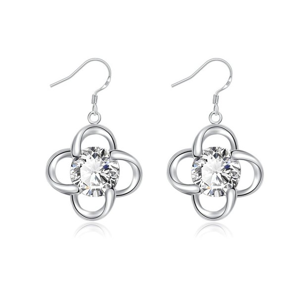 HOSBY 925 Silver Plated Dangle Earrings - C312IAQZADH