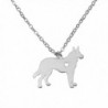 Silvertone I Love My Dog Lover Heart Outline German Shepherd Pet Puppy Rescue Pendant Necklace - CC12GZFINE5
