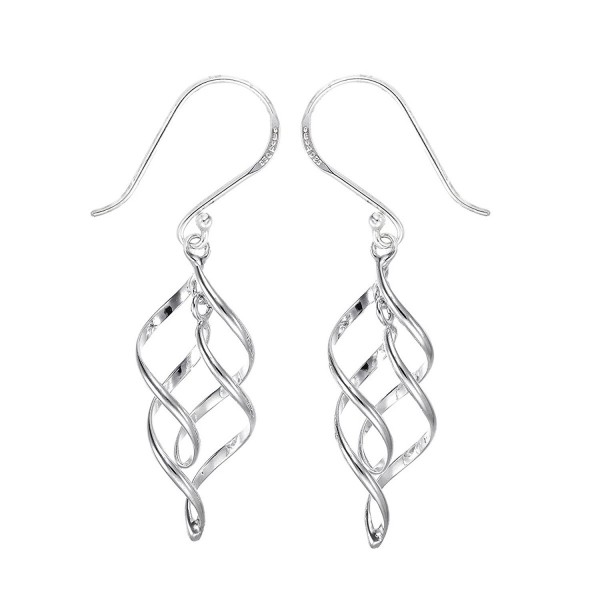 Boma Sterling Silver Spiral Ribbon Dangle Earrings - CV187C808S7