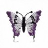 Alilang Multicolored Rhinestone Enamel Paint Butterfly Insect Wings Brooch Pin - Purple - CE1143SR703