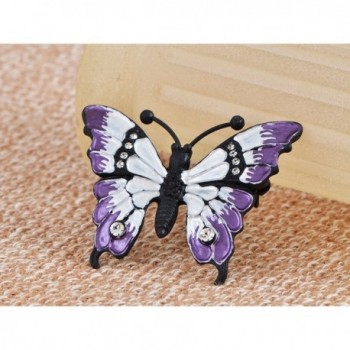 Alilang Multicolored Rhinestone Enamel Butterfly