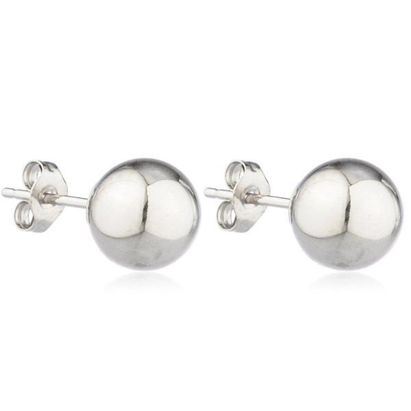 14k Gold Ball Earrings with Matching 14k Pushbacks (FH-DTD7-12EV) - white-gold - CV1266O03LV