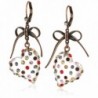 Betsey Johnson "Confetti" Mixed Multi-Colored Stone Lucite Heart Drop Earrings - CV12KJTPQHF