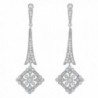 EVER FAITH Wedding Art Deco Royal Gatsby Inspired Chandelier Earrings Pave Zircon Clear Silver-Tone - CM11OVZP29L