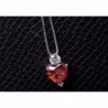 Ruby Heart Earrings Necklace Jewelry