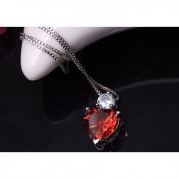Ruby Heart Earrings Necklace Jewelry in Women's Jewelry Sets