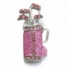 SoulBreezeCollection Golf Club Bag Golfer Brooch Pin Rhinestone Sports Jewelry - Pink - CI119OUNG87