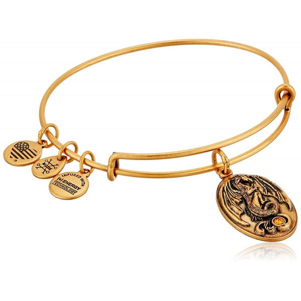 Alex and Ani "Path of Symbols" Dragon Expandable Wire Bangle Charm Bracelet - Rafaelian Gold - CN12ID59TA1