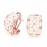 Girls' Women's Fashion Jewelry 18k Gold Plated Alloy White Petals Design Leverback Earrings - rose gold - CP17Z3YKZAI