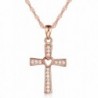 Infinite U Classic Cross Crucifix Pendant Chain Necklace 925 Sterling Silver Cubic Zirconia Christmas Gift - A - CZ12IQYHF4H