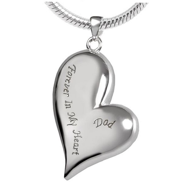 Peerless Pieces Urn Necklace Cremation Memorial Keepsake Stainless Steel 18" Forever In My Heart Dad 43 - CQ126FVIRCR