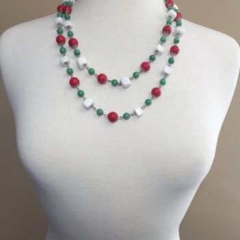 Multi Color Beaded Necklace Green in Women's Strand Necklaces