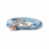 VICTORIA HYDE Womens Mens Anchor Heart Love Bracelet Nautical Marine Braid Wrap Weave Knit Leather - Light Blue - C3188Q8C6X6