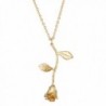 Cyntan Rose Flower Pendent Necklaces For Women Gold Tone Metal Chain - Style 1 - CK189WTD2HH