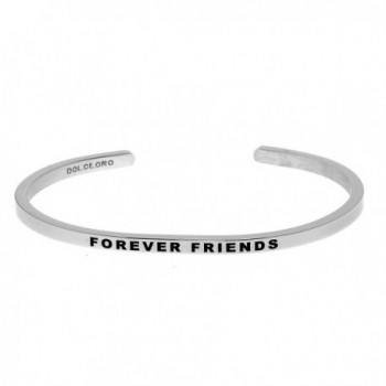 Mantra Phrase: FOREVER FRIENDS - 316L Surgical Steel Cuff Band - CM12NYET8QW