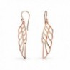 Rose Gold Plated .925 Silver Angel Wing Drop Earrings - C911NW25HNP