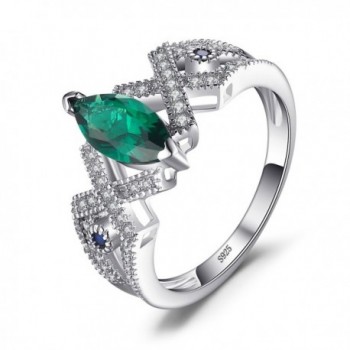 JewelryPalace Marquise 2.5ct Nano Russian Simulated Emerald Statement Ring 925 Sterling Silver - CB1834CM3GU