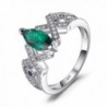 JewelryPalace Marquise 2.5ct Nano Russian Simulated Emerald Statement Ring 925 Sterling Silver - CB1834CM3GU