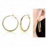 Eternity J. Gold Plated Round Hoop Earrings 40mm Diameter - gold - C01820CH0HU