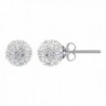 Gem Avenue 925 Sterling Silver 8mm Round Clear Crystal Ball Post Back Stud Earrings - CH115VMQ7ZB