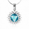 925 Sterling Silver Blue Glass Vishuddha Throat Chakra Healing Pendant Necklace- 18 inches - CR11O1WV49B