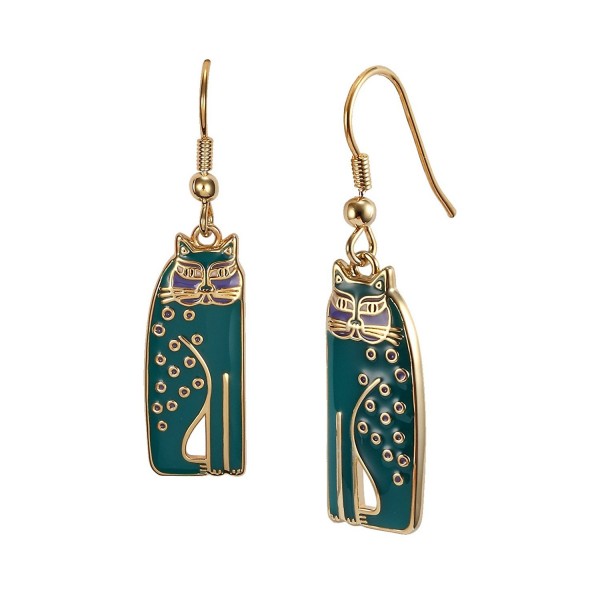 Laurel Burch Teal Siamese Cats Dangle Earrings - CH127ZATC4D