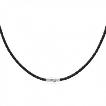 3mm Black Braided Bolo Leather Necklace Magnetic Clasp - C711R4YR12H