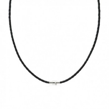 Black Braided Leather Necklace Magnetic