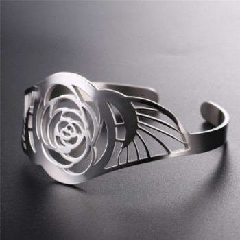 U7 Flower Bracelet Stainless Fashion in Women's Cuff Bracelets