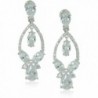 Anne Klein Silver-Tone Cubic Zirconia Clip Orbital Drop Clip-On Earrings - C412NT083BU