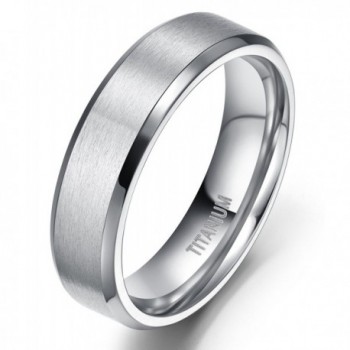 4MM/6MM/8MM Unisex Titanium Wedding Band Rings in Comfort Fit Matte Finish for Men Women - Metal-type-6mm - C0126767PD7