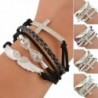 Polytree Womens Rhinestone Leather Bracelet