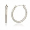 10k White Gold 2mm .70 Inches (18mm) Basic Pin Catch Hoop Earrings (GO-392) - C911OFZ930B
