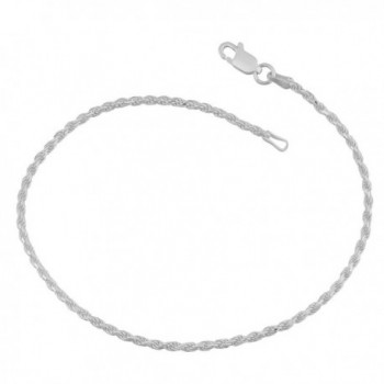 Sterling Silver 1.9mm Diamond-Cut Rope Chain Bracelet (8.5 inch) - C312BNN4ZPP