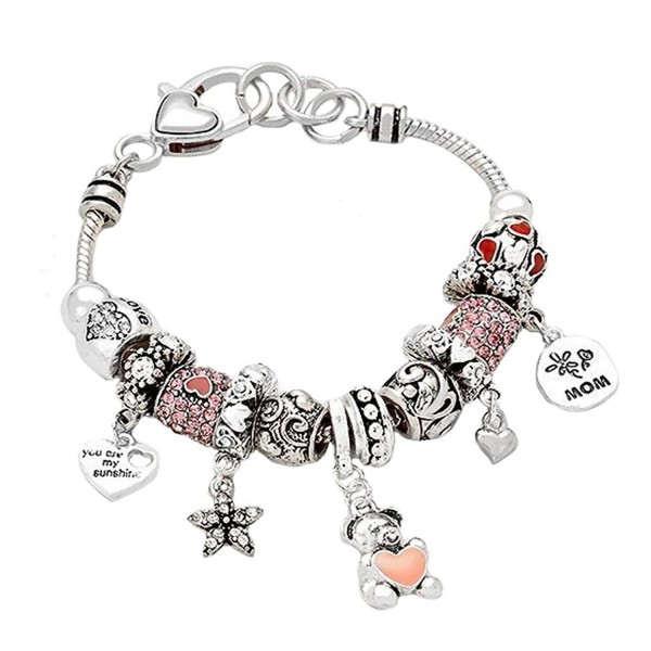 Rosemarie Collections Women's Remember Mom "You Are My Sunshine" Charm Bead Bracelet - CY120HHESVJ