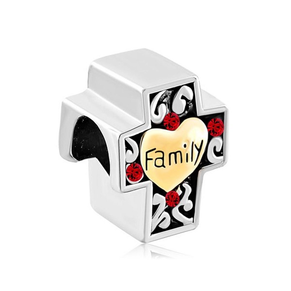 Charmed Craft Heart Love Family Religious Cross Charms or Sweet House Charms Beads for Bracelets - CK185A6YHIS