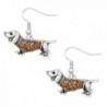 Liavy's Wiener Dog Fashionable Earrings - Fish Hook - Sparkling Crystal - Unique Gift and Souvenir - CD17Y7MCZT3