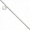Black Bow Jewelry Sterling Silver Puffed Heart Anklet- 10 Inch - CQ114KUSUFP
