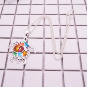 Pendant Necklace Beautiful Colorful Tortoise